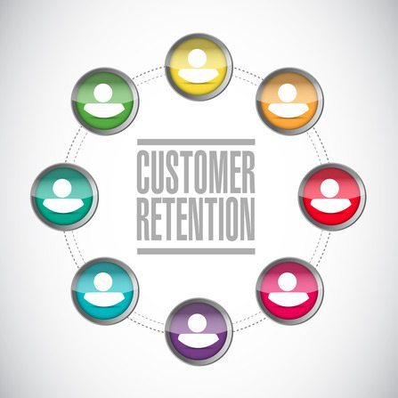 customer retention diversity network illustration design over a white background